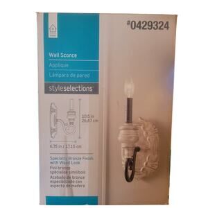 Style Selections Wall Sconce #0429324 Bronze Finish